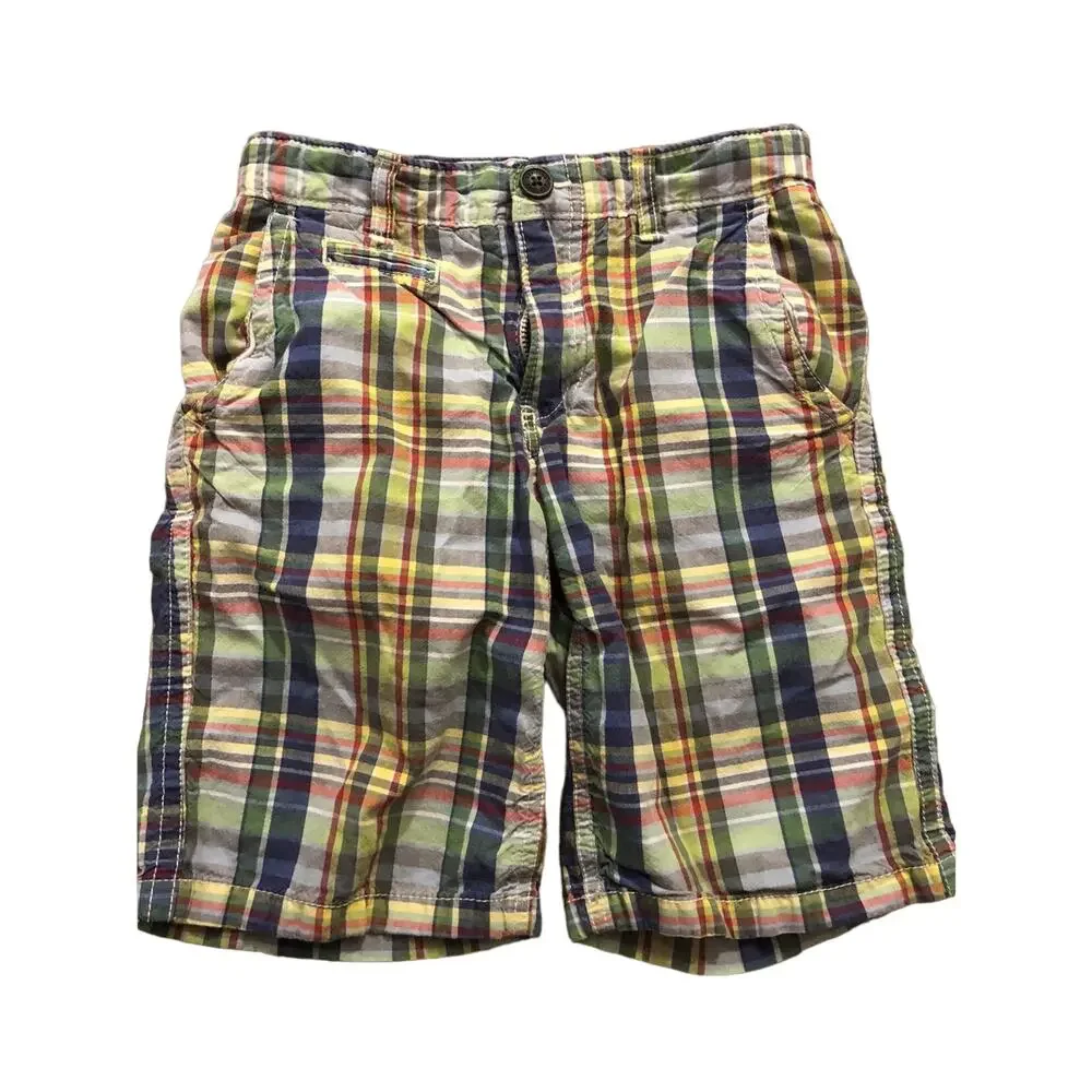 Gap Blue Red Yellow Plaid Shorts size 8